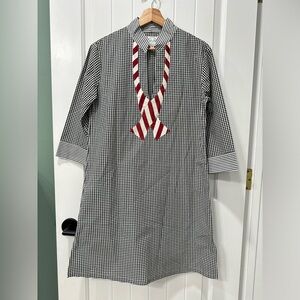 Crab & Cleek Black and White Gingham 3/4 Sleeve Dress